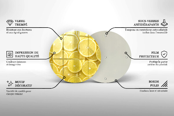 Glas Ceranfeldabdeckung Spritzschutz Zitronenfrucht