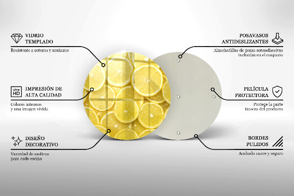 Glas Ceranfeldabdeckung Spritzschutz Zitronenfrucht