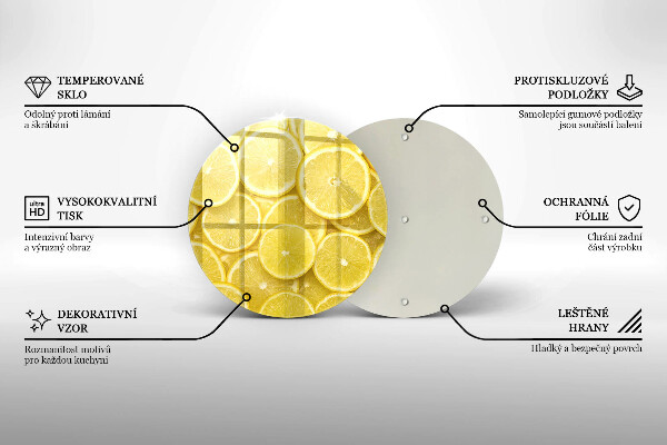 Glas Ceranfeldabdeckung Spritzschutz Zitronenfrucht
