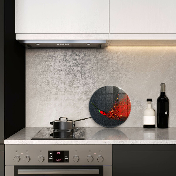 Glas Ceranfeldabdeckung Spritzschutz Chilischote