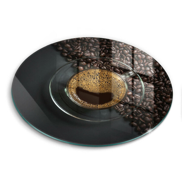 Glas Herdabdeckplatte Kaffee und Bohnen