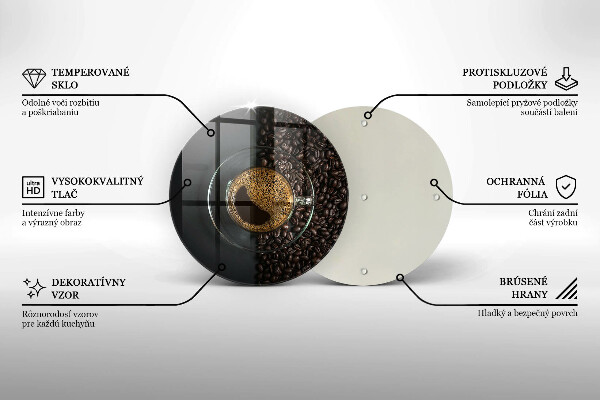 Glas Herdabdeckplatte Kaffee und Bohnen