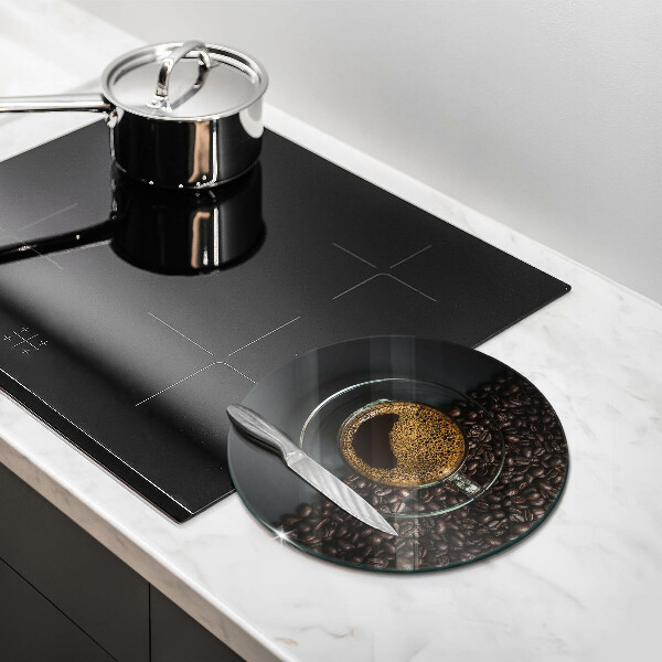 Glas Herdabdeckplatte Kaffee und Bohnen