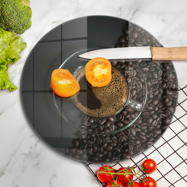 Glas Herdabdeckplatte Kaffee und Bohnen