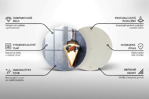 Glas Herdabdeckplatte Stück Kuchen