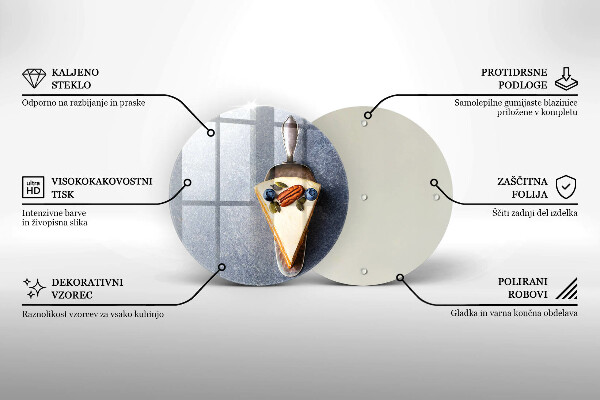 Glas Herdabdeckplatte Stück Kuchen