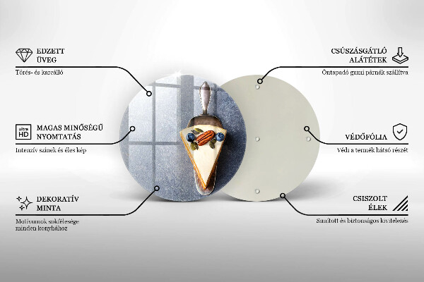 Glas Herdabdeckplatte Stück Kuchen