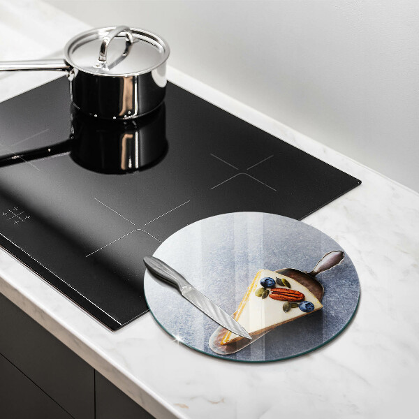 Glas Herdabdeckplatte Stück Kuchen