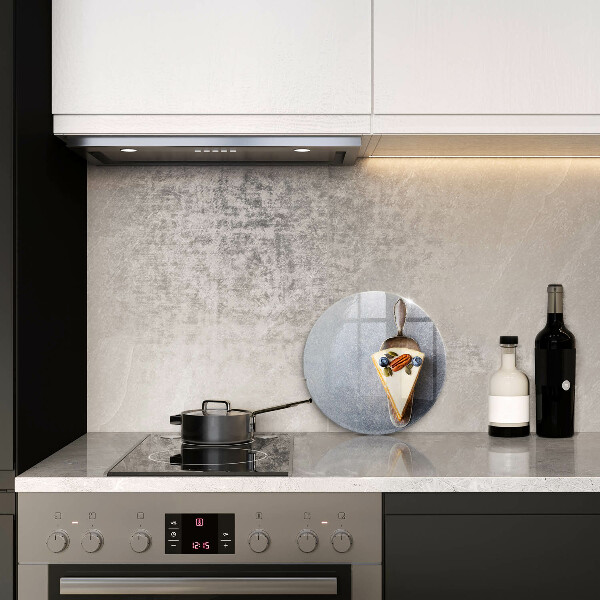 Glas Herdabdeckplatte Stück Kuchen