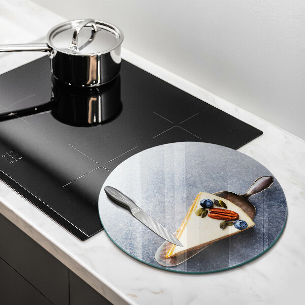 Glas Herdabdeckplatte Stück Kuchen