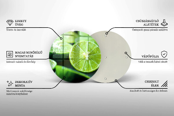 Glas Herdabdeckplatte Limetten-Zitrusfrüchte