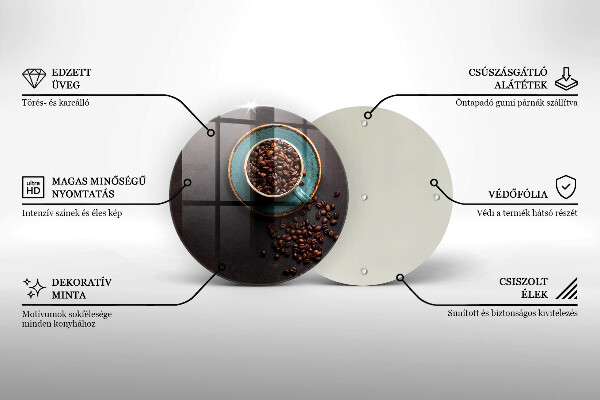 Glas Herdabdeckplatte Eine Tasse Kaffeebohnen