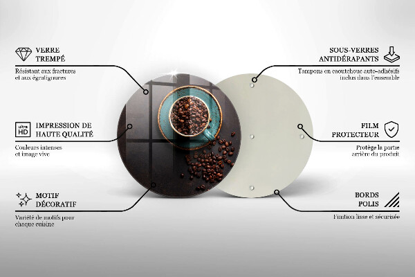 Glas Herdabdeckplatte Eine Tasse Kaffeebohnen