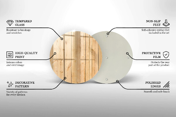 Glas Herdabdeckplatte Zarte Holzbretter