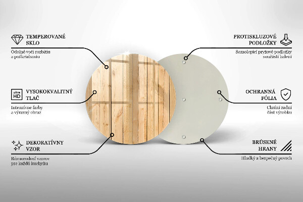 Glas Herdabdeckplatte Zarte Holzbretter