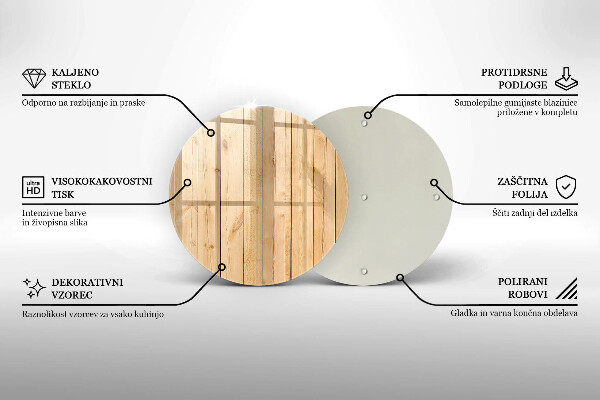Glas Herdabdeckplatte Zarte Holzbretter