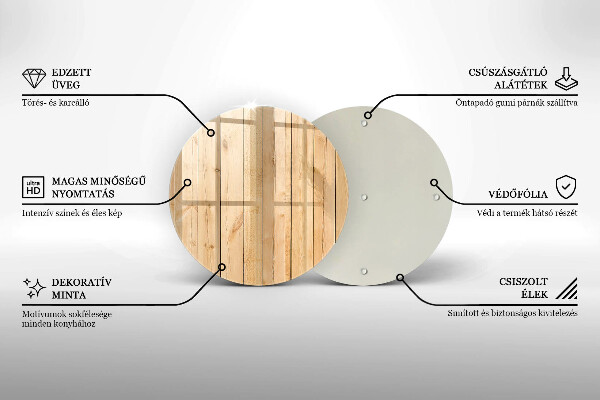 Glas Herdabdeckplatte Zarte Holzbretter