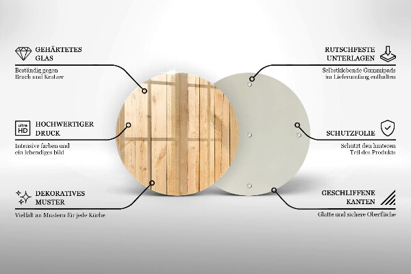 Glas Herdabdeckplatte Zarte Holzbretter