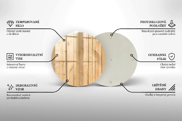 Glas Herdabdeckplatte Zarte Holzbretter