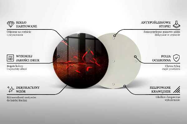 Glas Herdabdeckplatte Scharfe Chilischoten