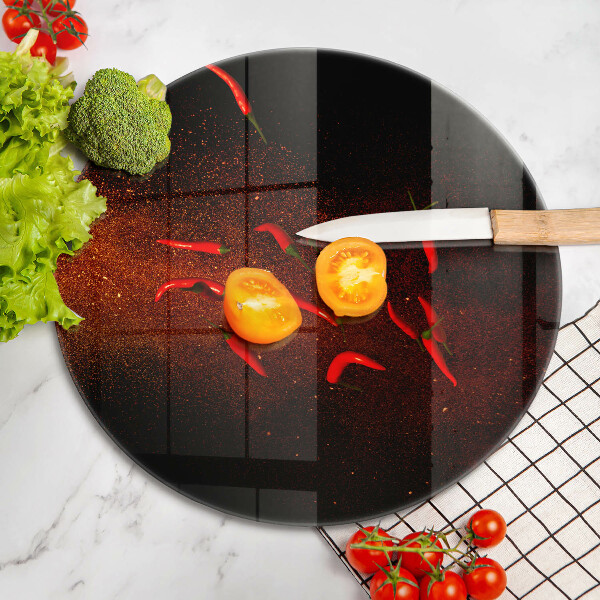 Glas Herdabdeckplatte Scharfe Chilischoten