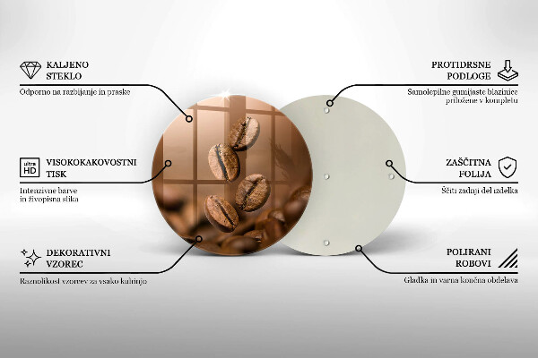 Glas Herdabdeckplatte Kaffeebohnen