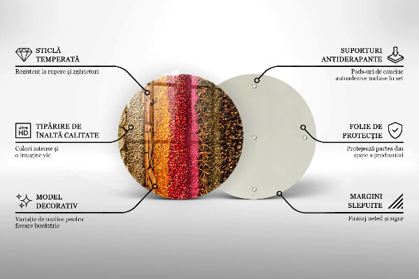 Glas Herdabdeckplatte Bunte Gewürze