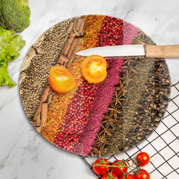 Glas Herdabdeckplatte Bunte Gewürze