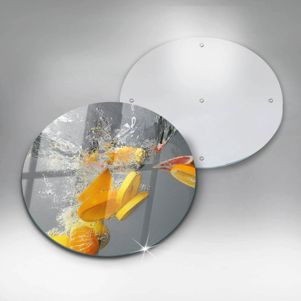 Glas Herdabdeckplatte Zitronen im Wasser