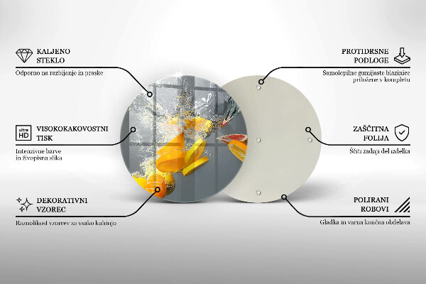 Glas Herdabdeckplatte Zitronen im Wasser