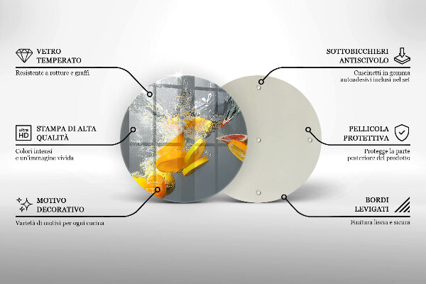 Glas Herdabdeckplatte Zitronen im Wasser