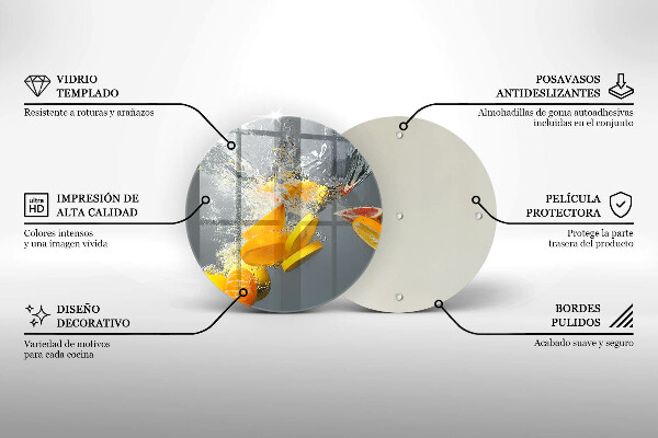 Glas Herdabdeckplatte Zitronen im Wasser