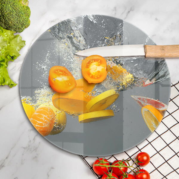 Glas Herdabdeckplatte Zitronen im Wasser