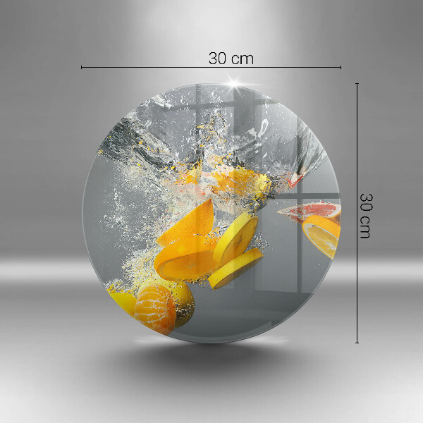 Glas Herdabdeckplatte Zitronen im Wasser