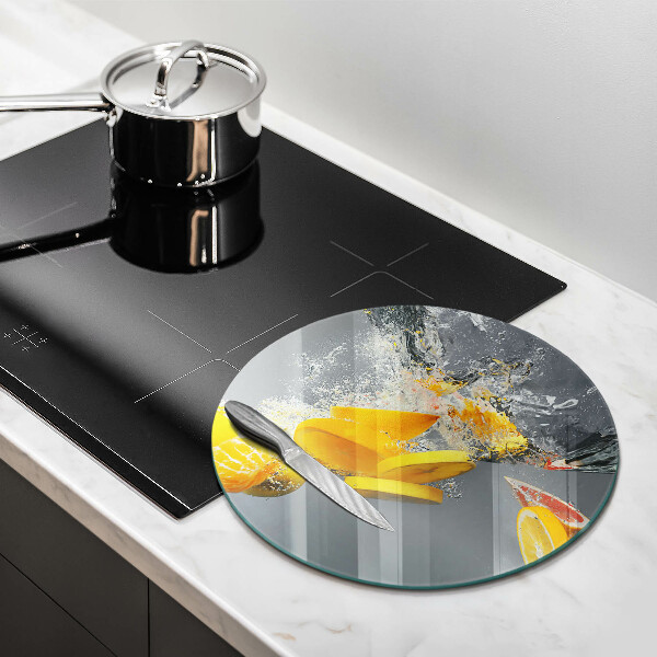 Glas Herdabdeckplatte Zitronen im Wasser