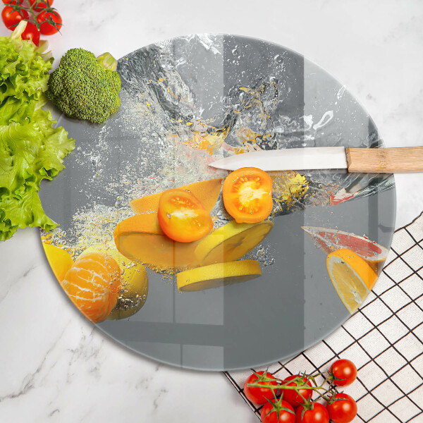 Glas Herdabdeckplatte Zitronen im Wasser