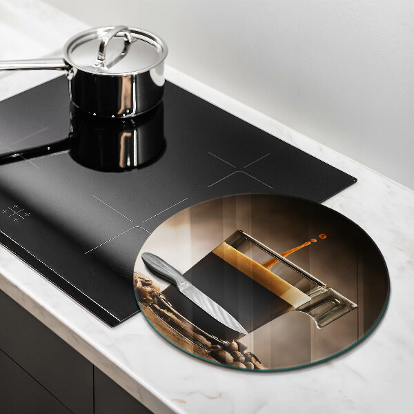 Glas Herdabdeckplatte Glas und Kaffeebohnen