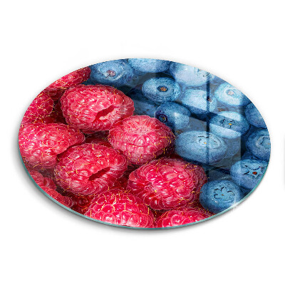 Glas Herdabdeckplatte Himbeer- und Blaubeerfrüchte