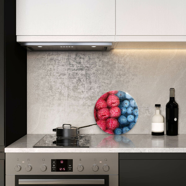 Glas Herdabdeckplatte Himbeer- und Blaubeerfrüchte