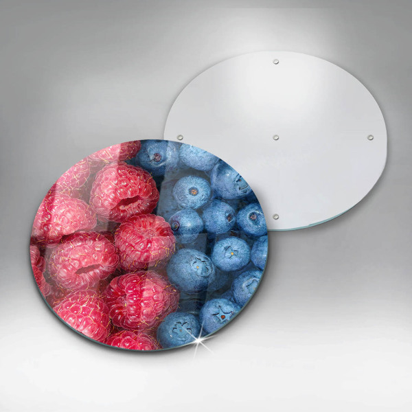 Glas Herdabdeckplatte Himbeer- und Blaubeerfrüchte