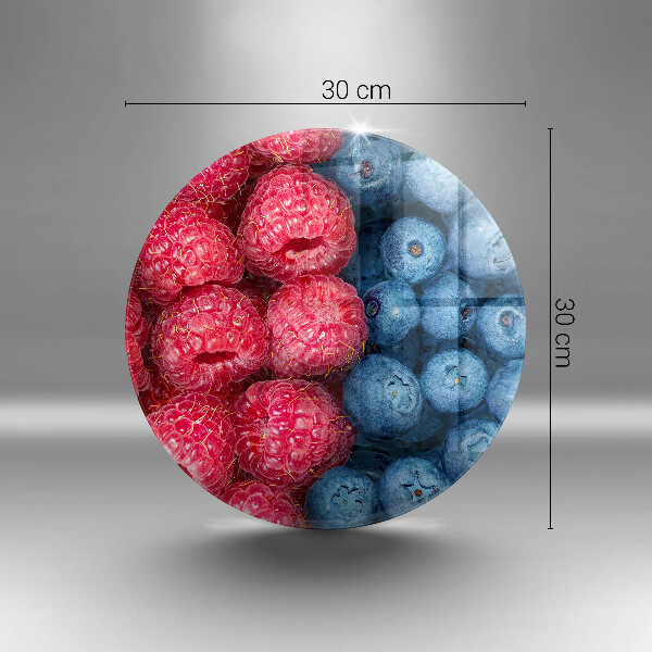 Glas Herdabdeckplatte Himbeer- und Blaubeerfrüchte