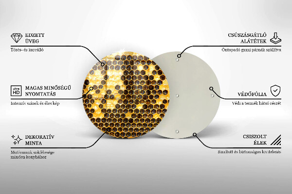 Glas Herdabdeckplatte Bienenwabe