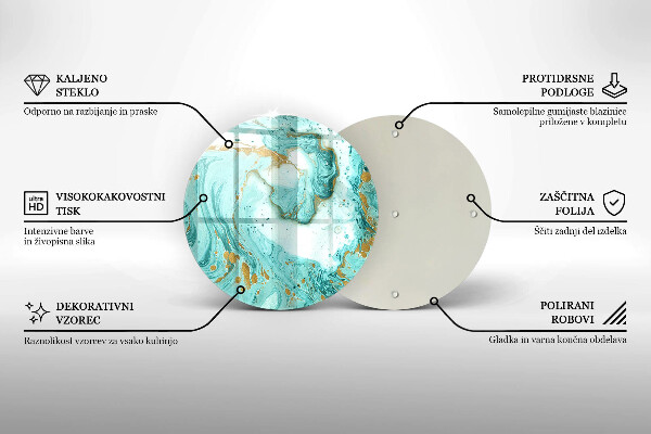 Glas Herdabdeckplatte Blaue Abstraktion