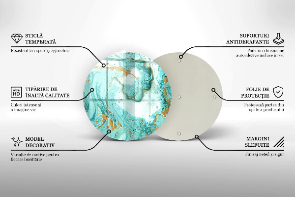 Glas Herdabdeckplatte Blaue Abstraktion