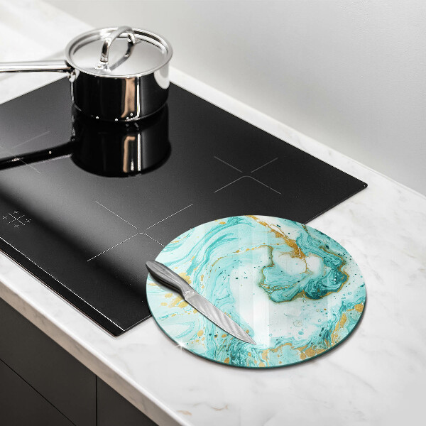 Glas Herdabdeckplatte Blaue Abstraktion