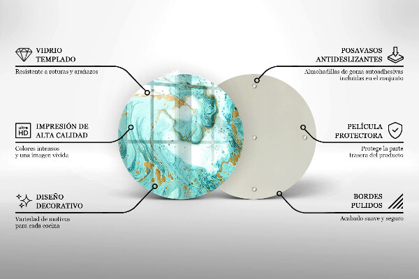 Glas Herdabdeckplatte Blaue Abstraktion