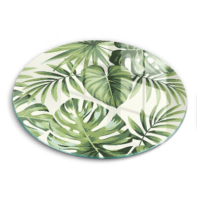 Glas Ceranfeldabdeckung Spritzschutz Monstera hinterlässt Illustration