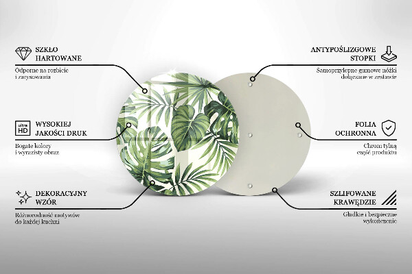 Glas Ceranfeldabdeckung Spritzschutz Monstera hinterlässt Illustration