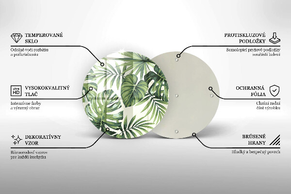 Glas Ceranfeldabdeckung Spritzschutz Monstera hinterlässt Illustration