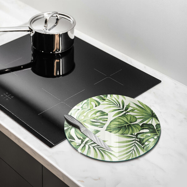 Glas Ceranfeldabdeckung Spritzschutz Monstera hinterlässt Illustration